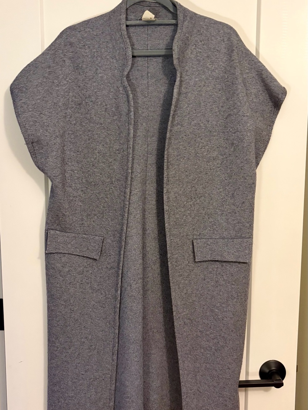 Anthropologie Gray Open-Front Long Cardigan Coat